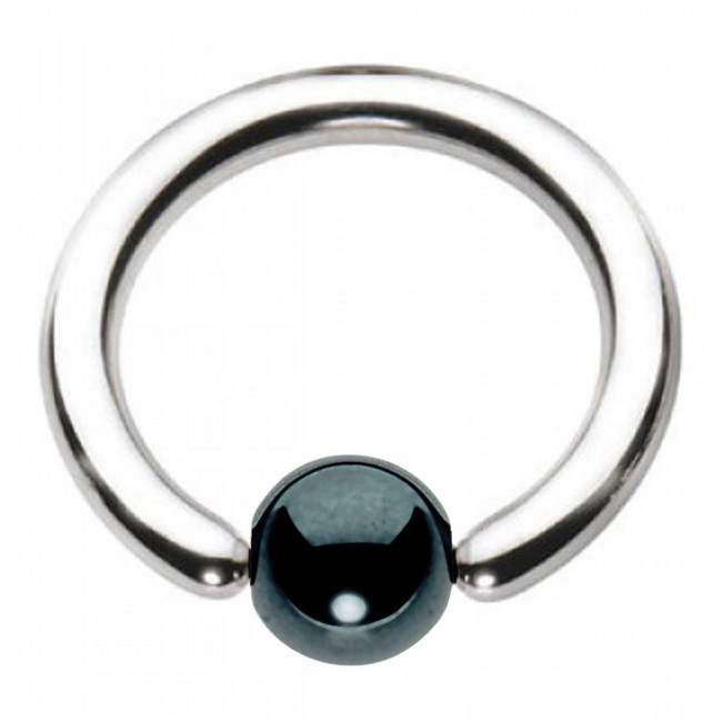 Overtreffen Weiland Afscheiden Tattooland | Ball Closing Ring (BCR) with Hematite Bead - Titanium -  Titanium - Piercing Sieraden - Piercing & Co